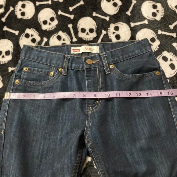 Levi's 511 Slim fit dark wash women's jeans ~ 27W 27L XS SMALL blue denim pants - Picture 10 of 14